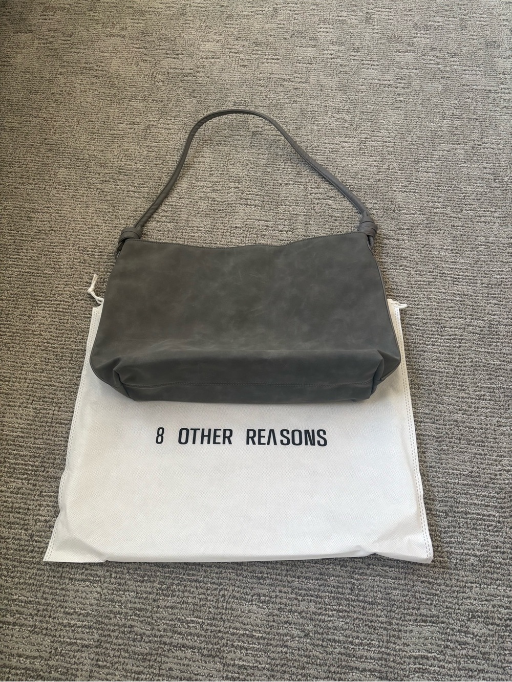8 Other Reasons Slate Gray Shoulder Hobo Bag